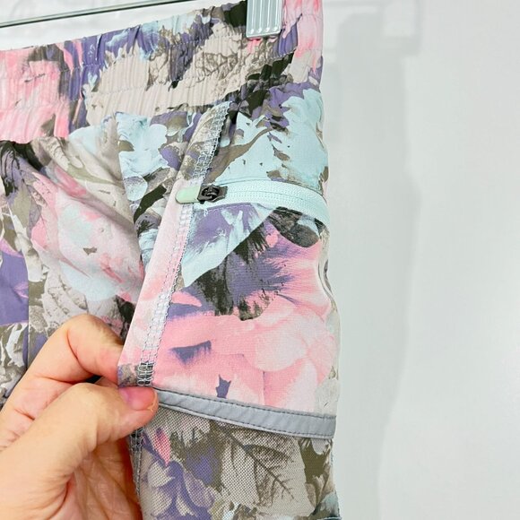 Fabletics XXS Black, Pink Floral Maggie Athletic Shorts w/Pockets - Picture 9 of 10